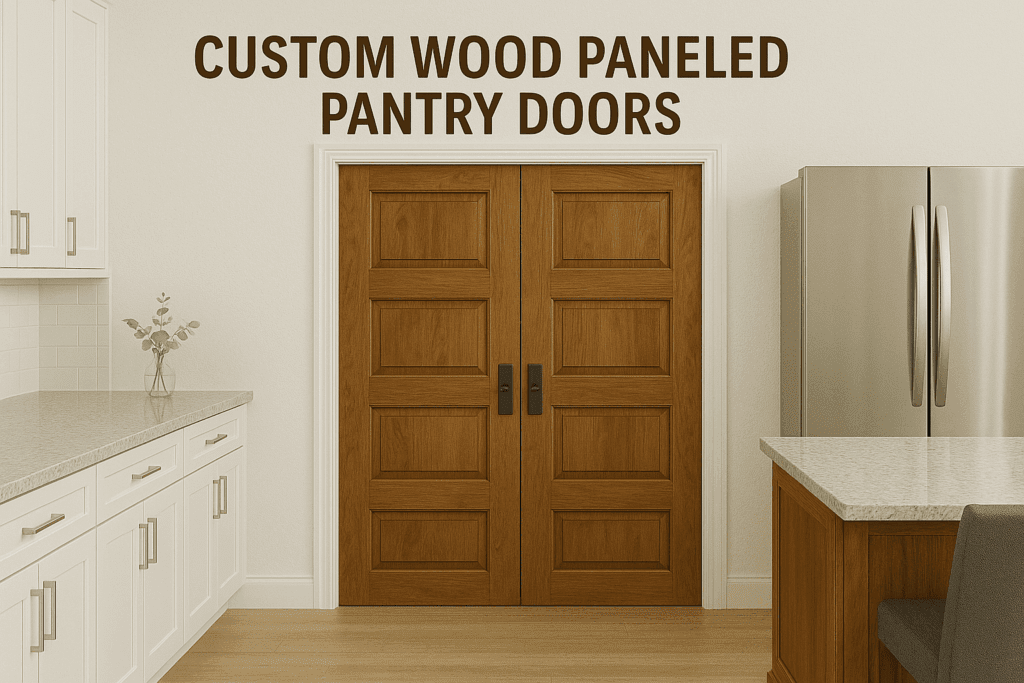 Custom wood paneled pantry doors