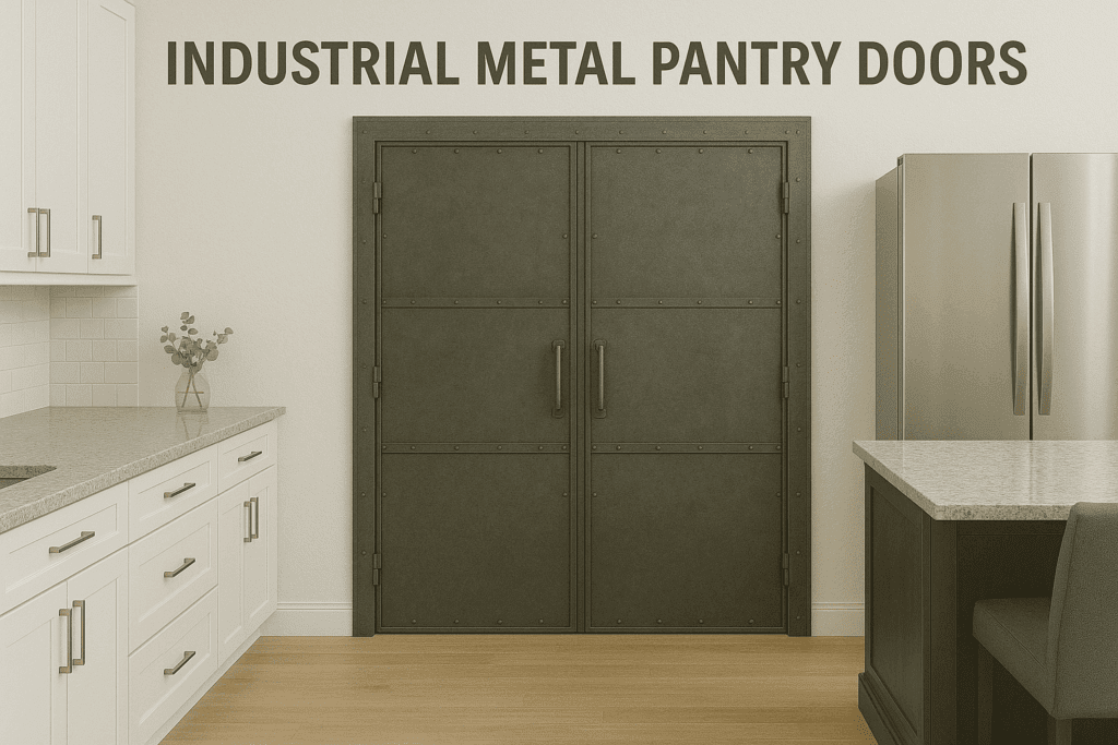 Industrial metal pantry doors